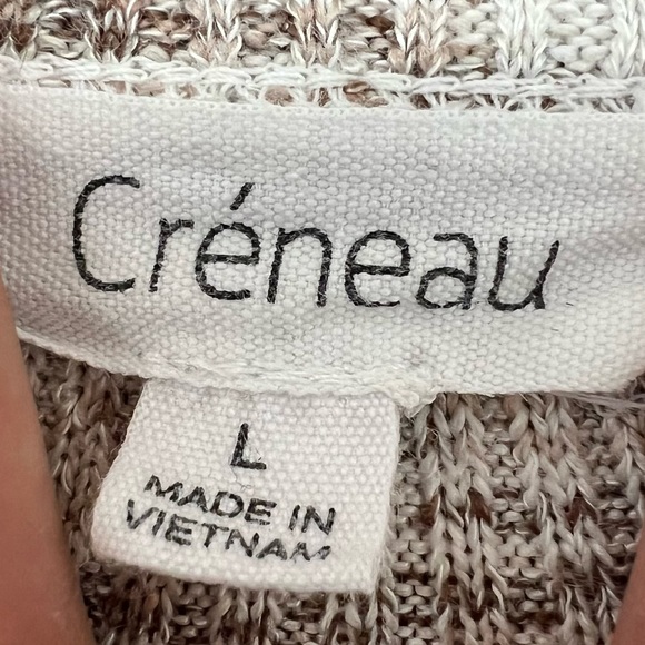 Créneau balloon cuffed sleeve semi cropped stretchy scoop neck ribbed top - Picture 7 of 8